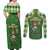 Happy St Patrick's Day Couples Matching Off Shoulder Maxi Dress and Long Sleeve Button Shirt Leprechaun With Beer