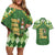 Happy St Patrick's Day Couples Matching Off Shoulder Short Dress and Hawaiian Shirt Leprechaun With Beer