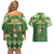 Happy St Patrick's Day Couples Matching Off Shoulder Short Dress and Hawaiian Shirt Leprechaun With Beer