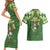 Happy St Patrick's Day Couples Matching Short Sleeve Bodycon Dress and Hawaiian Shirt Leprechaun With Beer