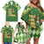 Happy St Patrick's Day Family Matching Off Shoulder Short Dress and Hawaiian Shirt Leprechaun With Beer