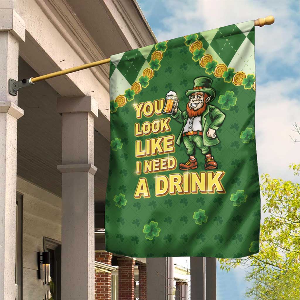 Happy St Patrick's Day Garden Flag Leprechaun With Beer