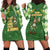 Happy St Patrick's Day Hoodie Dress Leprechaun With Beer