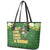 Happy St Patrick's Day Leather Tote Bag Leprechaun With Beer