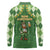 Happy St Patrick's Day Long Sleeve Polo Shirt Leprechaun With Beer