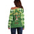 Happy St Patrick's Day Off Shoulder Sweater Leprechaun With Beer