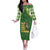 Happy St Patrick's Day Off The Shoulder Long Sleeve Dress Leprechaun With Beer