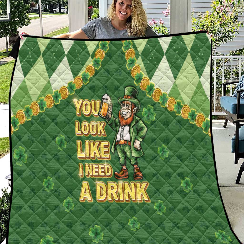 Happy St Patrick's Day Quilt Leprechaun With Beer