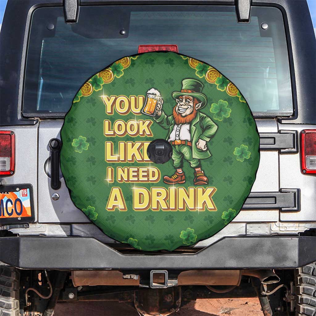 Happy St Patrick's Day Spare Tire Cover Leprechaun With Beer