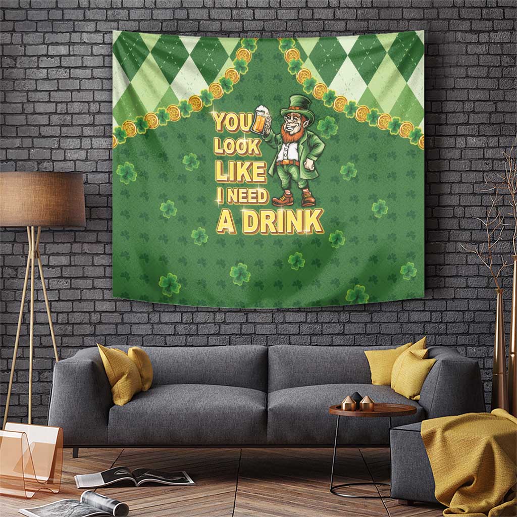 Happy St Patrick's Day Tapestry Leprechaun With Beer