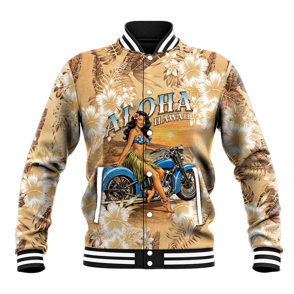 Aloha Hawaii Biker Baseball Jacket Ride To Paradise