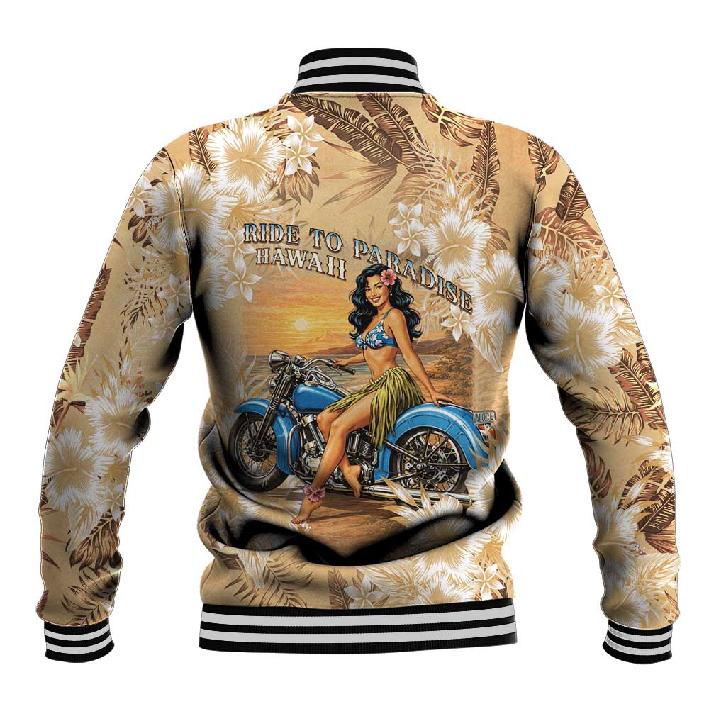 Aloha Hawaii Biker Baseball Jacket Ride To Paradise