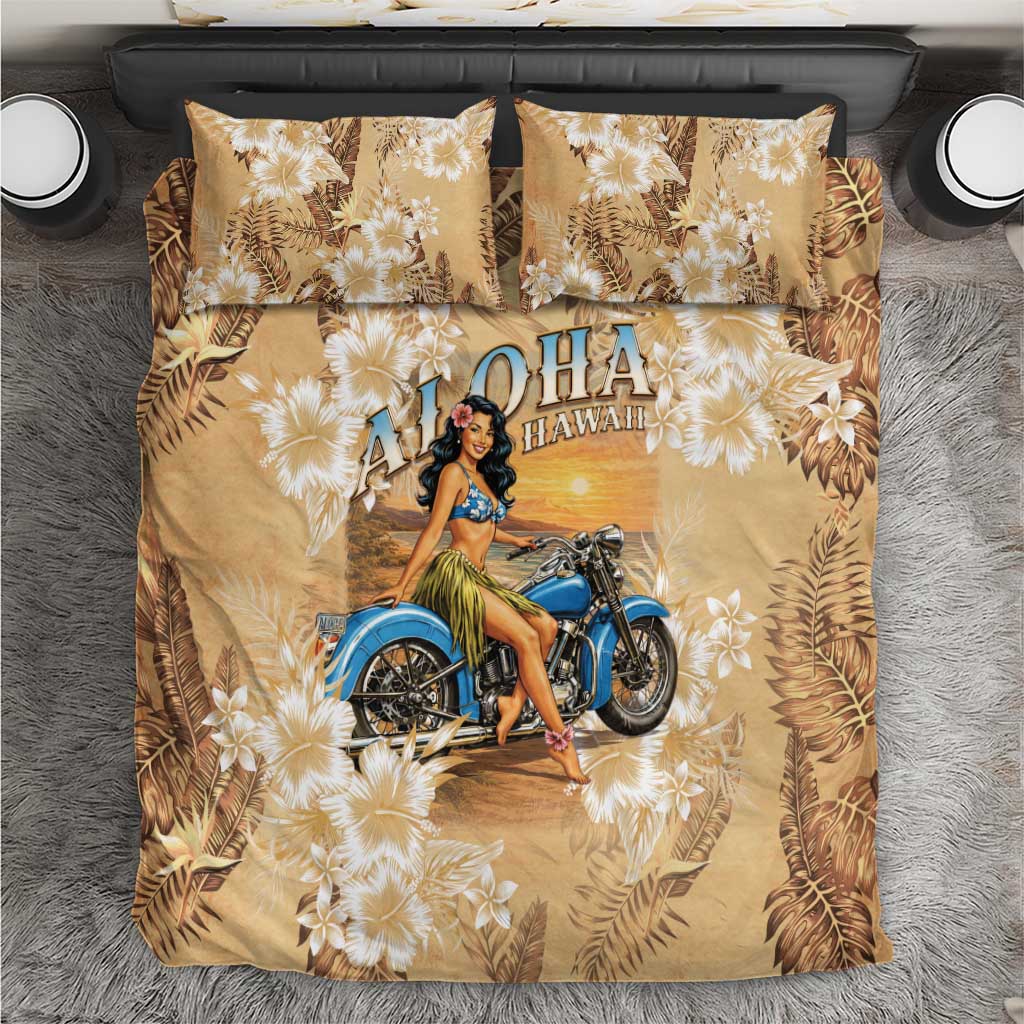 Aloha Hawaii Biker Bedding Set Ride To Paradise