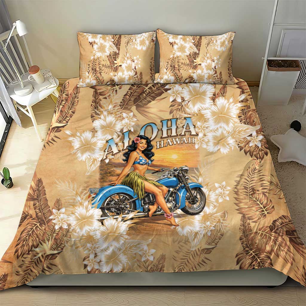 Aloha Hawaii Biker Bedding Set Ride To Paradise