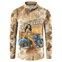 Aloha Hawaii Biker Button Sweatshirt Ride To Paradise