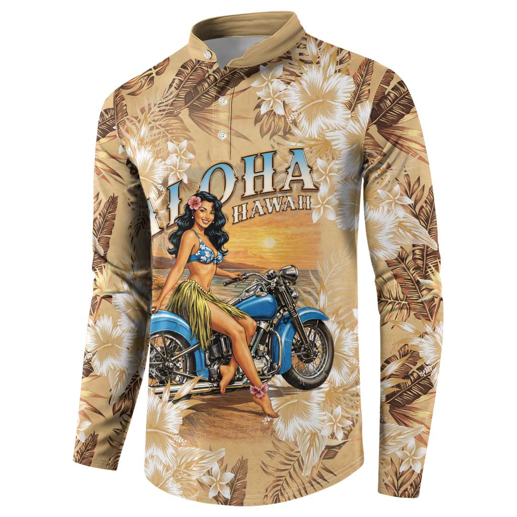 Aloha Hawaii Biker Button Sweatshirt Ride To Paradise