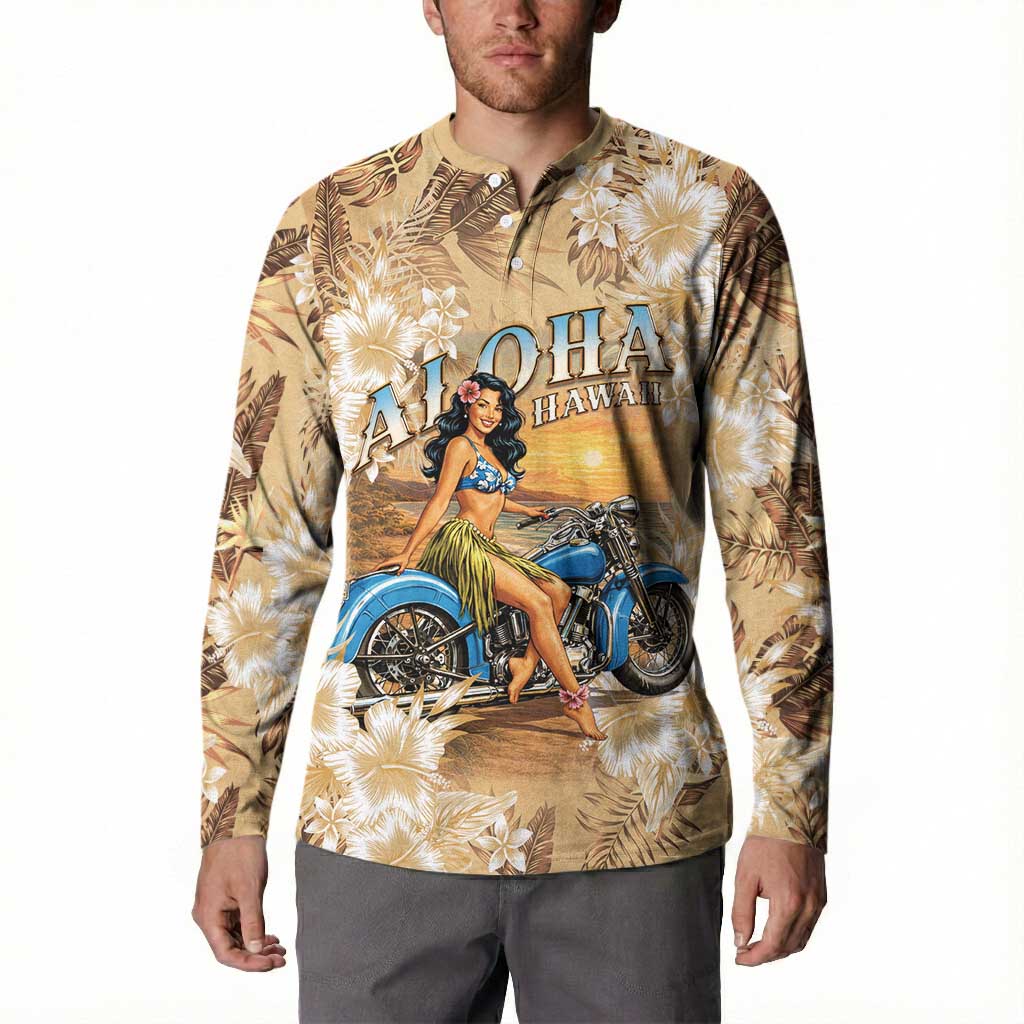 Aloha Hawaii Biker Button Sweatshirt Ride To Paradise