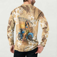 Aloha Hawaii Biker Button Sweatshirt Ride To Paradise