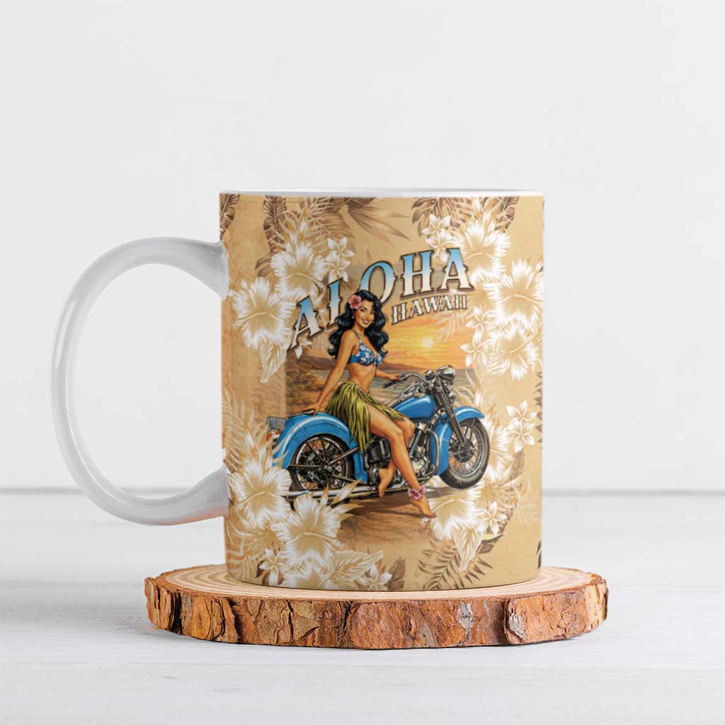 Aloha Hawaii Biker Ceramic Mug Ride To Paradise