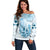 Kentucky Horse Racing Off Shoulder Sweater 150th Anniversary Blue Version LT05 - Wonder Print Shop