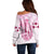 Kentucky Horse Racing Off Shoulder Sweater 150th Anniversary Pink Version LT05 - Wonder Print Shop