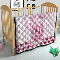 Pink and white Kentucky quilt blanket with diamond quilting, horse graphic, and roses
