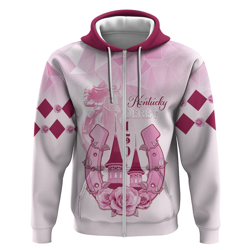 Kentucky Horse Racing Zip Hoodie 150th Anniversary Pink Version LT05 - Wonder Print Shop