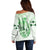 Kentucky Horse Racing Off Shoulder Sweater 150th Anniversary Green Version LT05 - Wonder Print Shop