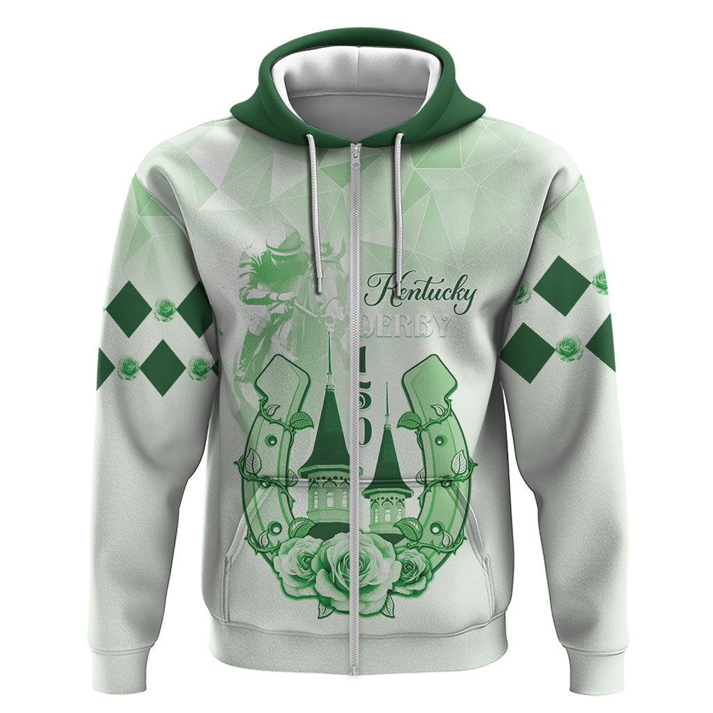 Kentucky Horse Racing Zip Hoodie 150th Anniversary Green Version LT05 - Wonder Print Shop