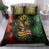 One Love Barbados Bedding Set Rastafarian Lion Reggae Grunge Style