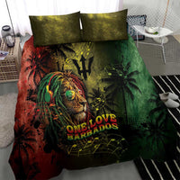 One Love Barbados Bedding Set Rastafarian Lion Reggae Grunge Style
