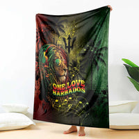 One Love Barbados Blanket Rastafarian Lion Reggae Grunge Style