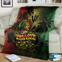 One Love Barbados Blanket Rastafarian Lion Reggae Grunge Style