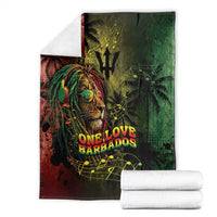 One Love Barbados Blanket Rastafarian Lion Reggae Grunge Style