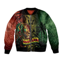 One Love Barbados Bomber Jacket Rastafarian Lion Reggae Grunge Style
