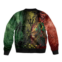 One Love Barbados Bomber Jacket Rastafarian Lion Reggae Grunge Style