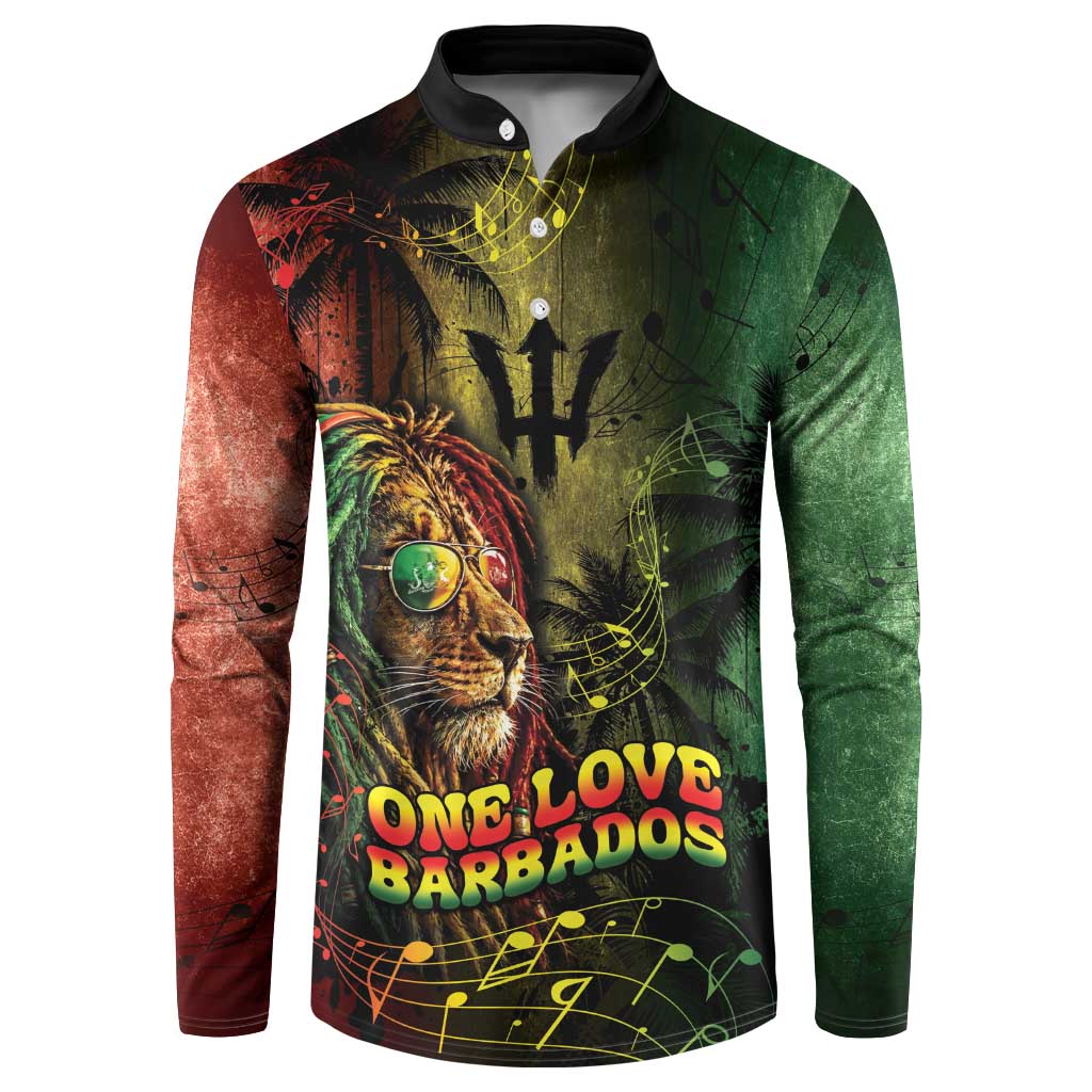 One Love Barbados Button Sweatshirt Rastafarian Lion Reggae Grunge Style