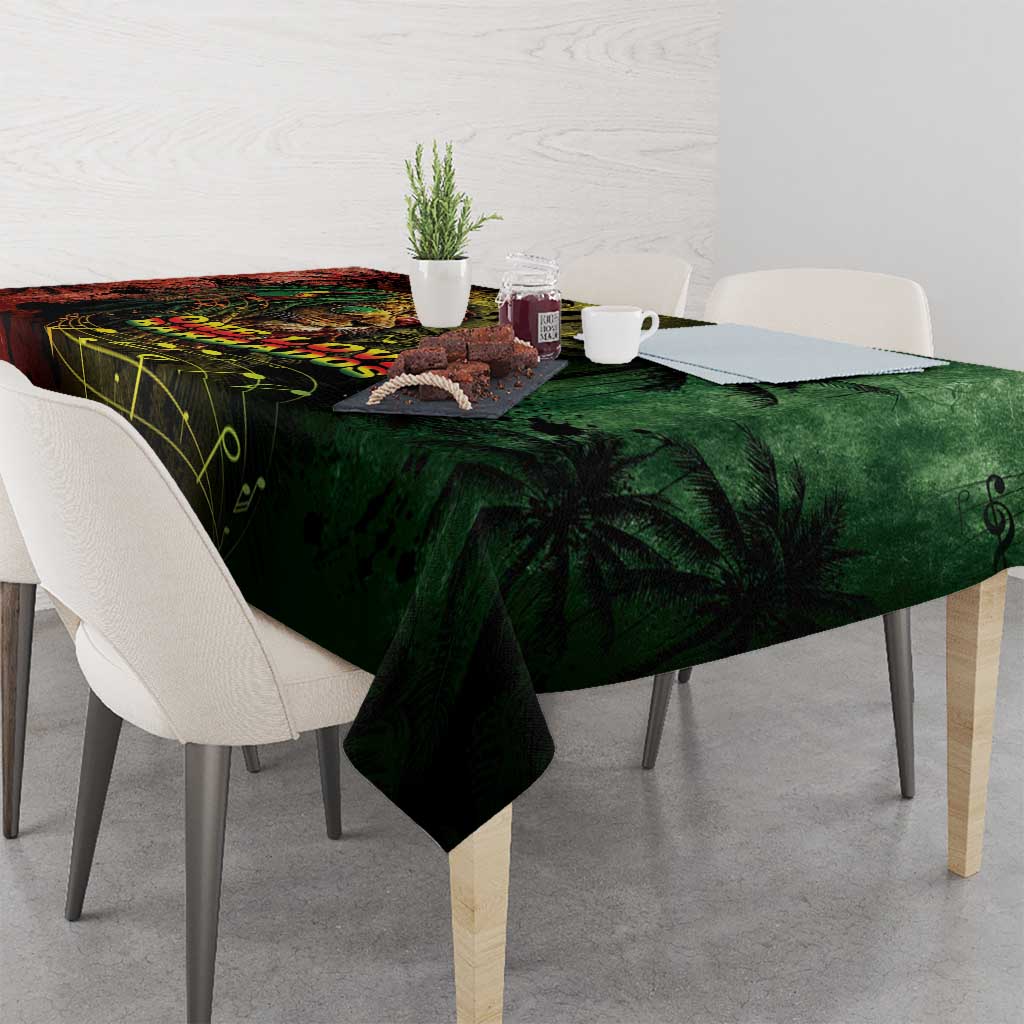 One Love Barbados Tablecloth Rastafarian Lion Reggae Grunge Style