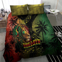 One Love Bahamas Bedding Set Rastafarian Lion Reggae Grunge Style