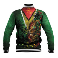 One Love Guyana Baseball Jacket Rastafarian Lion Reggae Grunge Style