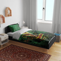 One Love Guyana Bedding Set Rastafarian Lion Reggae Grunge Style