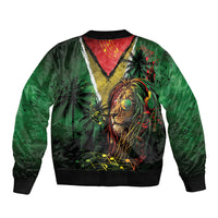 One Love Guyana Bomber Jacket Rastafarian Lion Reggae Grunge Style