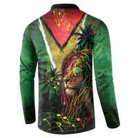 One Love Guyana Button Sweatshirt Rastafarian Lion Reggae Grunge Style
