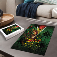One Love Guyana Puzzle Rastafarian Lion Reggae Grunge Style