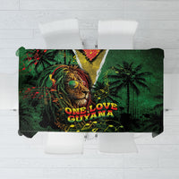 One Love Guyana Tablecloth Rastafarian Lion Reggae Grunge Style