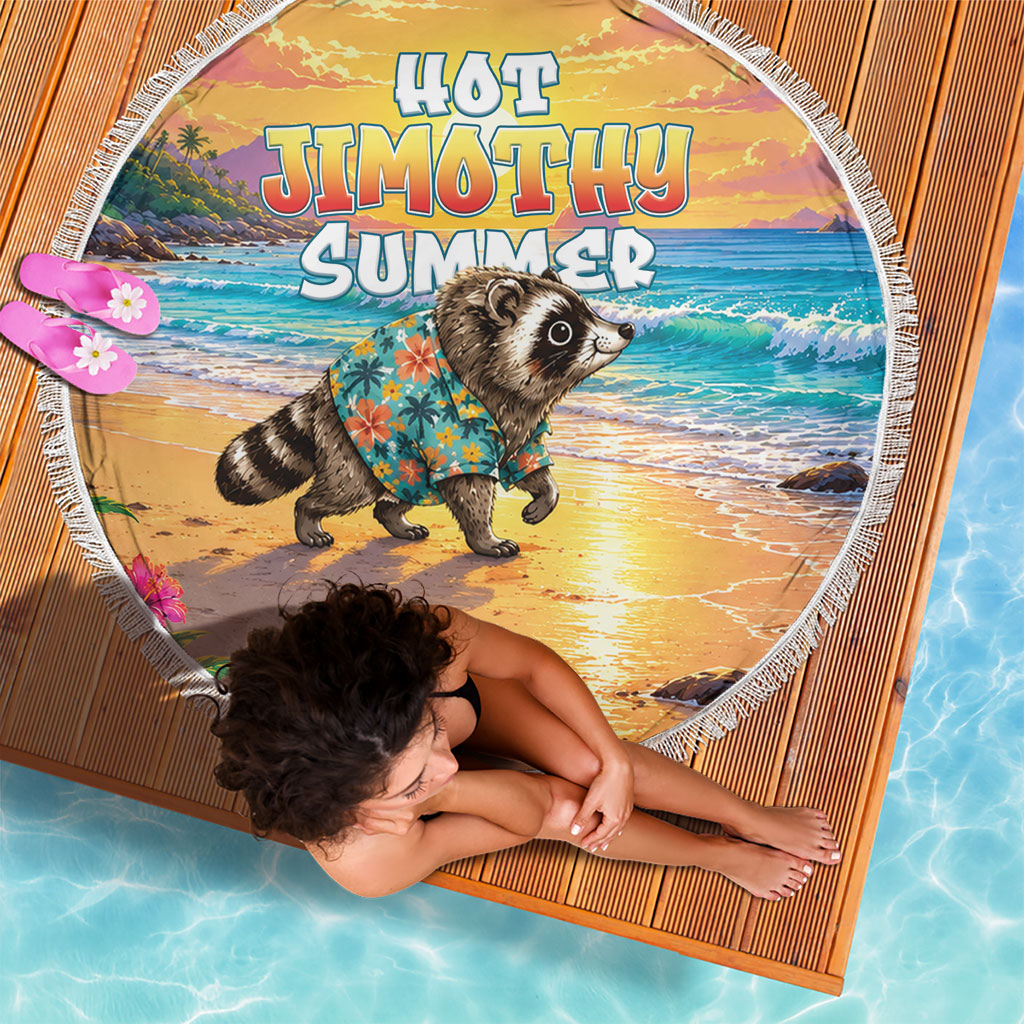 Hot Jimothy Summer Beach Blanket Funny Seattle Raccoon