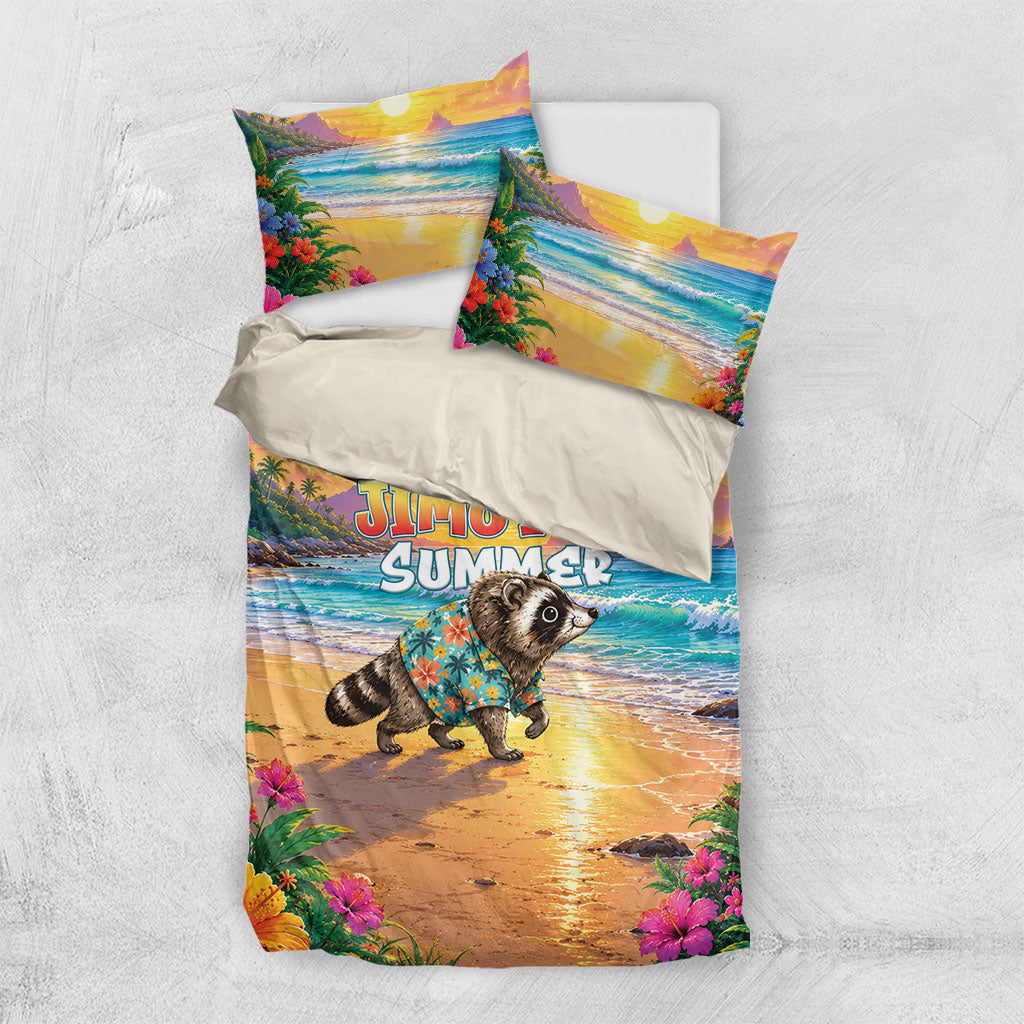 Hot Jimothy Summer Bedding Set Funny Seattle Raccoon