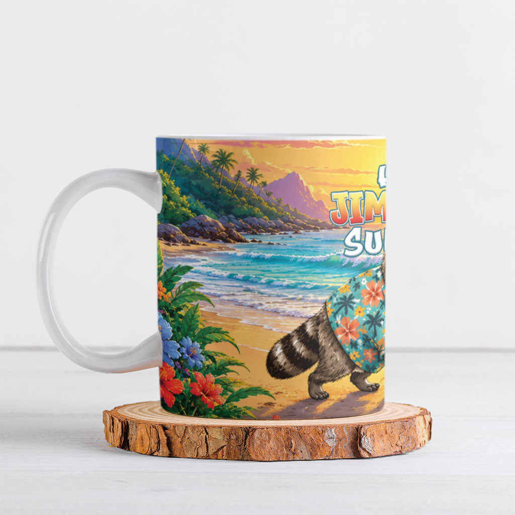 Hot Jimothy Summer Ceramic Mug Funny Seattle Raccoon
