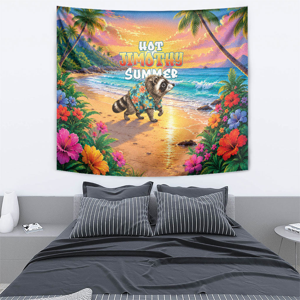 Hot Jimothy Summer Tapestry Funny Seattle Raccoon