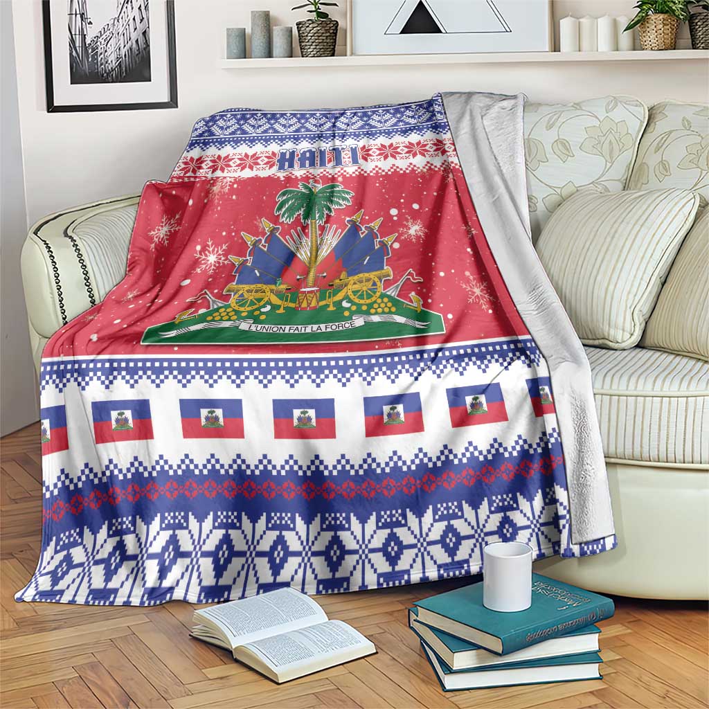 Haiti Christmas Blanket Coat Of Arms Jwaye Nwel - Wonder Print Shop